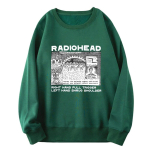 Radiohead dressipluus Rock Band Vintage Hip Hop Unisex/naiste pusad Unisex muusikaf&auml;nnid Print pikkade varrukatega pulloverid Graafilised r&otilde;ivad M black