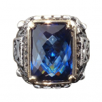 Luksuslik ruudukujuline kuupmeetri tsirkoon meeste s&otilde;rmes&otilde;rmus peo&otilde;htu banketi ehete dekoratiivkingitus US 6 sinine