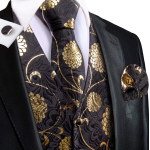 Hi-Tie Meeste Vest Siidist Paisley Lilleline Lips Taskur&auml;tik Mansetin&ouml;&ouml;bid KOMPLEKT Ametlik 3XL