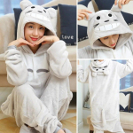 Naiste Unicorn Cat Onesie Unisex Winter Stitch Onesies Laste &Ouml;&ouml;r&otilde;ivad Anime Cosplay Kost&uuml;&uuml;m T&auml;iskasvanute Flanellist magamisriided Pidžaamad Pidžaamad Magamisriided Jumpsuits XL gray