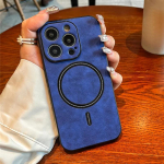 Luksuslik seemisnahast magnetiline Magsafe'i juhtmevaba laadimis&uuml;mbris iPhone'i 16 15 14 13 12 11 Pro Max Plus XR X XS matt pehme kate jaoks For iPhone 15 Pro Max must