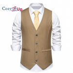 Cozy Up Meeste vabaaja kleit &uuml;likond Slim Fit &auml;riline pidulik vest vest S must