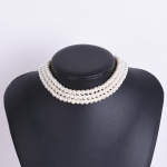 Naiste mitmekihiline p&auml;rlikee temperament p&auml;rlmood pruudi pulmaaksessuaarid kaelakee must