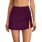 Naiste k&otilde;rge v&ouml;&ouml;kohaga ujumine, skort, bikiinid, altpoolt, k&uuml;ljelt l&otilde;hikuga, kiiresti kuivav hingav spordijooga M veinipunane v&auml;rv