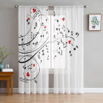 Noodid ja s&uuml;damed L&auml;bipaistev kardin elutuppa Moodne Voile t&uuml;lli aknakardinad magamistoa k&ouml;&ouml;gi kardinad 135W x 114H(cm)