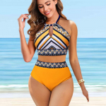 Naiste &otilde;lapaeltega ujumistrikoo Magic Triangle Print Bikini Tankini ujumistrikoo S kollane