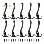 10 tk konksud suure tugevusega suur kandev&otilde;ime, sile roostevaba kruvidega mantli m&uuml;ts hoiukonksud riidekapp vannitoas magamistoa sein must