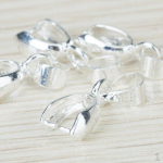 20tk Silver Plate Pendant Pinch Bailes 12mm - 13mm