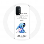 &Uuml;mbris Oppo A74 5G Lilo ja Stitch Ohana Quote White jaoks