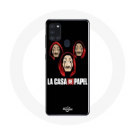 Samsung Galaxy A21S &uuml;mbris La casa de papel Mask ja logo