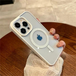Luksuslik Magsafe'i l&auml;bipaistev &uuml;mbris iPhone'ile 16 15 14 13 12 11 Pro X XS XR Max Mini 7 8 Plus SE 2022 Magnetiline juhtmevaba laadimiskate iPhone SE (2020) valge