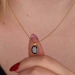 Blue Sapphire Lab loodud kalliskivist kaelakee, 925 Sterling h&otilde;be, k&auml;sitsi valmistatud ehted, pulmakihluskingitus, disainerkaelakee 16 inch