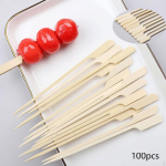 100 t&uuml;kki bambusest vardad Eelroad BBQ puidust aerutoit liha jaoks 9cm