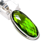 Natural Peridot Gemstone Handmade 925 Sterling Silver Gift Pendant 1.97 a8r54