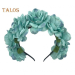 Imiteeritud roosililledega peapael Retro v&otilde;ltslilledekooriga kroonpeapael Naiste peaees Juukser&otilde;ngas peokaunistus tumeoranži v&auml;rvi