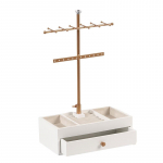 2-kihiline kaelakee k&otilde;rvar&otilde;ngad ehete nagi puidust smaragdist alusega s&otilde;rmus ehete hoidla sahtlitega k&auml;ev&otilde;ru hoiukarp 23x12.5x38cm roheline