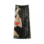 Lipsuv&auml;rvi musta prindiga seelikud naiste A-joonega l&otilde;hestatud pikk seelik Harajuku Jaapani t&auml;navar&otilde;ivad gooti Faldas Largas Mujer 2024 Fairycore S must