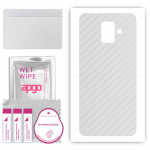 apgo Protective Skin Sticker for the back compatible with Samsung Galaxy A6 (2018), Wrap Film, Foil, Vinyl - Pattern Transparent Carbon