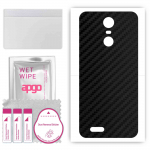 apgo Protective Skin Sticker for the back compatible with Kruger&Matz Move 8, Wrap Film, Foil, Vinyl - Pattern Carbon Black