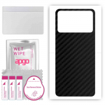 apgo Protective Skin Sticker for the back compatible with Xiaomi Poco X4 Pro, Wrap Film, Foil, Vinyl - Pattern Carbon Black