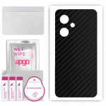apgo Protective Skin Sticker for the back compatible with Vivo Y35m Plus, Wrap Film, Foil, Vinyl - Pattern Carbon Black