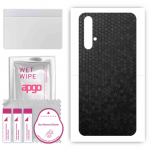 apgo Protective Skin Sticker for the back compatible with Honor 20, Wrap Film, Foil, Vinyl - Pattern Black Honeycomb