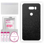 apgo Protective Skin Sticker for the back compatible with LG V30S ThinQ, Wrap Film, Foil, Vinyl - Pattern Black Honeycomb