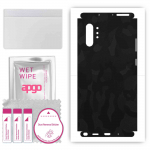 apgo Protective Skin Sticker for the back+sides compatible with Samsung Galaxy Note 10 Plus, Full Wrap Film, Foil, Vinyl - Pattern Black Camo