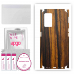 apgo Protective Skin Sticker for the back+sides compatible with Oppo A96 4G, Full Wrap Film, Foil, Vinyl - Pattern Tigerwood