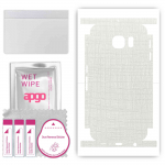 apgo Protective Skin Sticker for the back+sides compatible with Samsung Galaxy S6 G920, Full Wrap Film, Foil, Vinyl - Pattern White Fabric