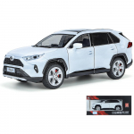 1/24 skaala Toyota RAV 4 automudel sulamist survevalu, tagasit&otilde;mmatav auto v&otilde;tmega, helivalgustiga mudel skaala autod lastele poistele m&auml;nguasjad kingitused 1/24-Size:20*9.5*7.3cm valge
