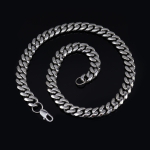 4/5/6/8/10MM roostevabast terasest kuuepoolne lihvimiskett Kuuba kaelakee Hip-hop draakoni habemega pandlaga meeste kaelakee 4mm*16in h&otilde;be