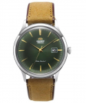 Orient Bambino versioon 4, nahkrihm, roheline sihverplaadiga automaatne meeste k&auml;ekell RA-AC0P01E10B