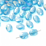 10 tk kristallklaashelmed lahtised lamedad ellipsid vahehelmed ehete valmistamiseks DIY k&auml;ev&otilde;ru kaelakee Transparent helesinine v&auml;rv