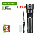 V&otilde;imas XHP360 LED taskulamp K&otilde;rge energiaga taskulamp 150000LM Veekindlad tuled Laetav lamp Suurep&auml;rane latern A-Flashlight