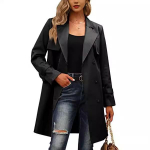 Mood Naiste Trench Vabaaja &Uuml;hev&auml;rviline Mantel T&auml;iskasvanu Elegantne Mood Pikkade Varrukatega Rev&auml;&auml;rkraega Kahepoolse Kinnitusega V&ouml;&ouml;ga Mantel Naissoost Pluss Suurus XXL