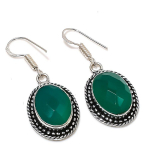 Green Onyx Gemstone Handmade 925 Sterling Silver Jewelry Earring 1.73 h5s52