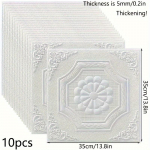 10/20 tk 3D-valgeid Euroopa stiilis isekleepuvaid kokkup&otilde;rkevastaseid kleebiseid, mille paksus on 0,2 tolli. Kasutage neid stiilseid seinapaneele uuendamiseks 10pcs valge