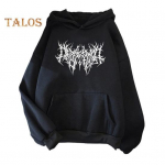 S&uuml;gistalvine unisex kapuuts Pingutuspael elastne mansett Thorn Print Paks fliis Patch Tasku lahtised pikad varrukad Pullover soe top S valge