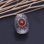 Natural Carnelian Gemstone Handmade 925 Sterling Silver Ring Size 12 k3z85
