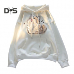 S&uuml;gistalvine naiste kapuuts Pingutuspael elastne mansett Paks kassi tikandid fliis Oversize plaaster tasku lahtised pikad varrukad Pullover soe paari topp L aprikoosi