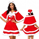 Moekleit naiste j&otilde;ulukleit naiste m&uuml;tsiga + mantliga punane komplekt, r&uuml;&uuml;, j&otilde;ulupeo-cosplay kleidid Free szie