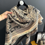 Uus naiste moodne ka&scaron;miirist imitatsioon s&uuml;gisene ja talvine soe suur kandiline sall kahepoolne tupsall sall konditsioneeriga r&auml;tik 130*128cm