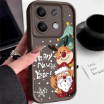 Xiaomi 13t Poco F6 X5 X6 Pro Redmi Note 13 12 11 10 Pro Christmas Elk Pattern Candy Color objektiivikaitse jaoks m&otilde;eldud pehme silikoonkate Redmi Note 13 5G must