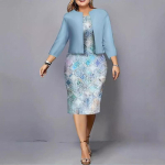 Prantsusmaa &scaron;ikk vintage luksuslik kaheosaline komplekt, &uuml;mmargune krae, sinine mantel + laigulise mustriga kleit, naiste uus esteetiline retrokleidide &uuml;likond 4XL sinine