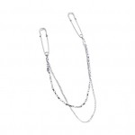 Unisex riiden&otilde;el, &uuml;he-/kahekihiline kett, poleeritud suur n&ouml;&ouml;pn&otilde;elaga sulamist p&uuml;ksid s&auml;rk rinna&uuml;likond seeliku kaunistus Dual Layer