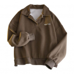 Naiste s&uuml;giskevadine dressipluus, lahtik&auml;iv krae, lahtised pikad varrukad, puhast v&auml;rvi &otilde;hukesed elastsed k&auml;tised ja &auml;&auml;ris Sport stiilis kooli vabaaja topp 2XL kohv