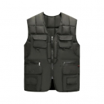 Meeste vest V-kaelusega varrukateta lukuga ja mitme taskuga vestiga &uuml;hev&auml;rviline tuulekindel XXXXL tumesinine v&auml;rv