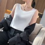 YYFS Naiste moe vabaaja suvekevadine &uuml;hev&auml;rviline printimine varrukateta O-kaelusega pluusid ja s&auml;rgid S valge