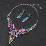 Kristallist Rhinestone Kaelakee K&otilde;rvar&otilde;ngaste Komplekt Pulmapidu Kost&uuml;&uuml;mi Ehted Aksessuaarid sinine